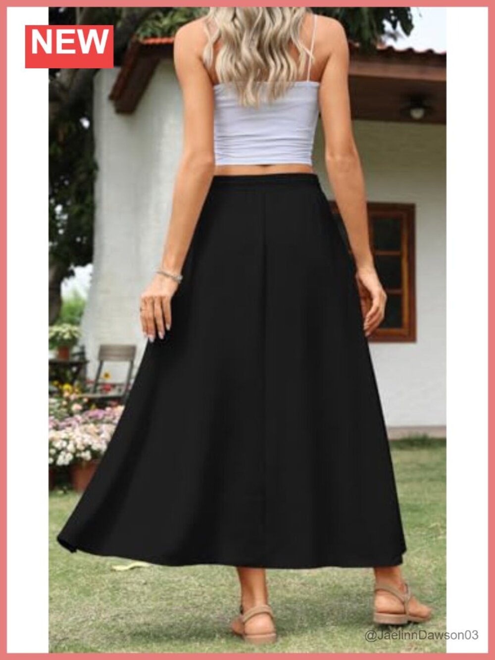 Flowy A-Line Maxi Skirt for Women with Pockets - Picture 2 of 6